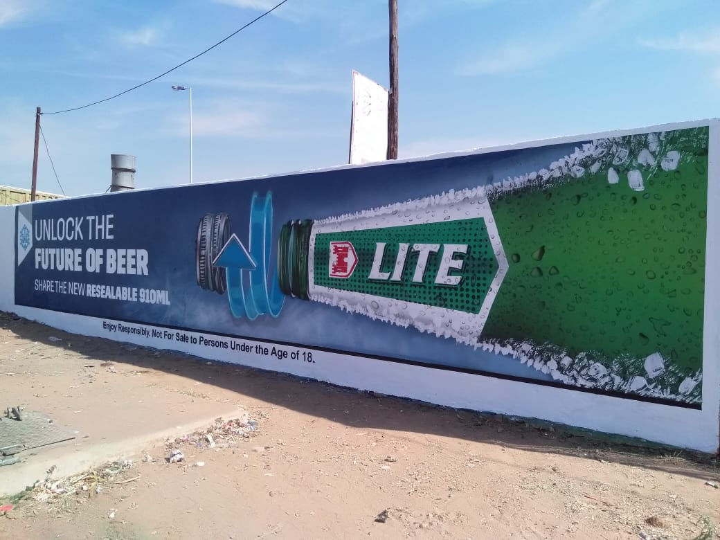 Castle Lite mural on a host's wall